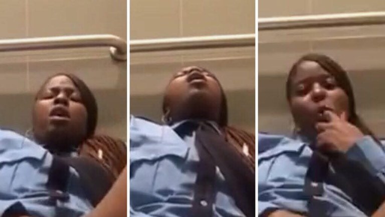 Office video of police woman and boss