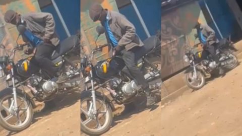 Bike Man Caught on Camera Masturbating In Public Till He Cum