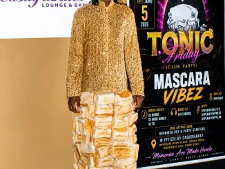 Mascara Vibez Steals the Spotlight in Unique Bread-Inspired Outfit at Effizie Casagrandez Event