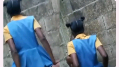 15 Year old Girl Caught Secretly in School uniform Riding a Man inside Uncompleted Building