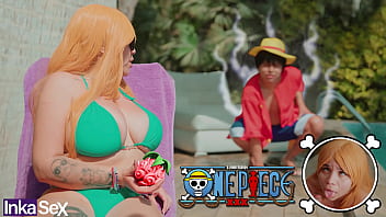 Cosplay – SUPER BUSTY Nami is fucked by Captain Luffy inside his crew looking for the ONE PIECE.