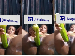 Secondary School Student Sandra Record Herself Masturbating With Big Cucumber Badly