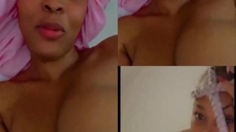 Twitter baddie’s nude video leaked, Caught masturbating while standing, clapping her breasts and booty