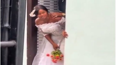 Bride Caught Fucking Ex In Wedding Gown Behind Hall