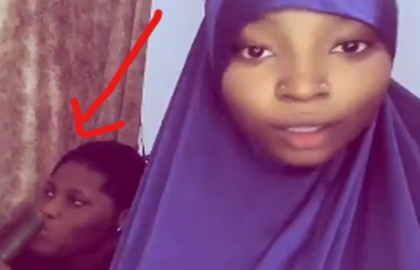 Bad Muslim Hausa girl with Hijab working on dick