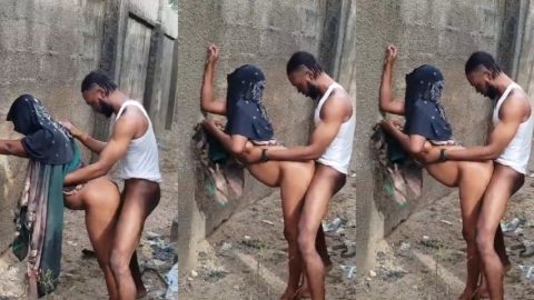 BBC Tenant Pounds Almajiri Landlady Hard in Backyard