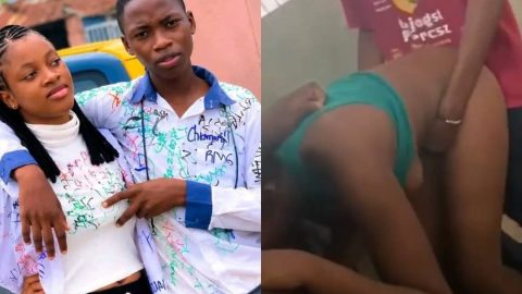 High school boys fuck female classmate in class block