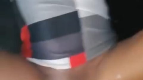 Naughty black girl gets fuck in the car trunk