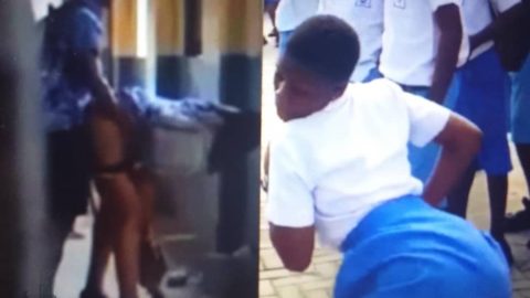 High school girl gets fuck by classmate at the walkway