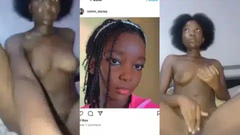 Exposed Popular 19 years old Instagram Melvin_Staciey show her nudes on video call – her body is slim and thin