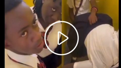 Senior high school student caught fucking in the school toilet